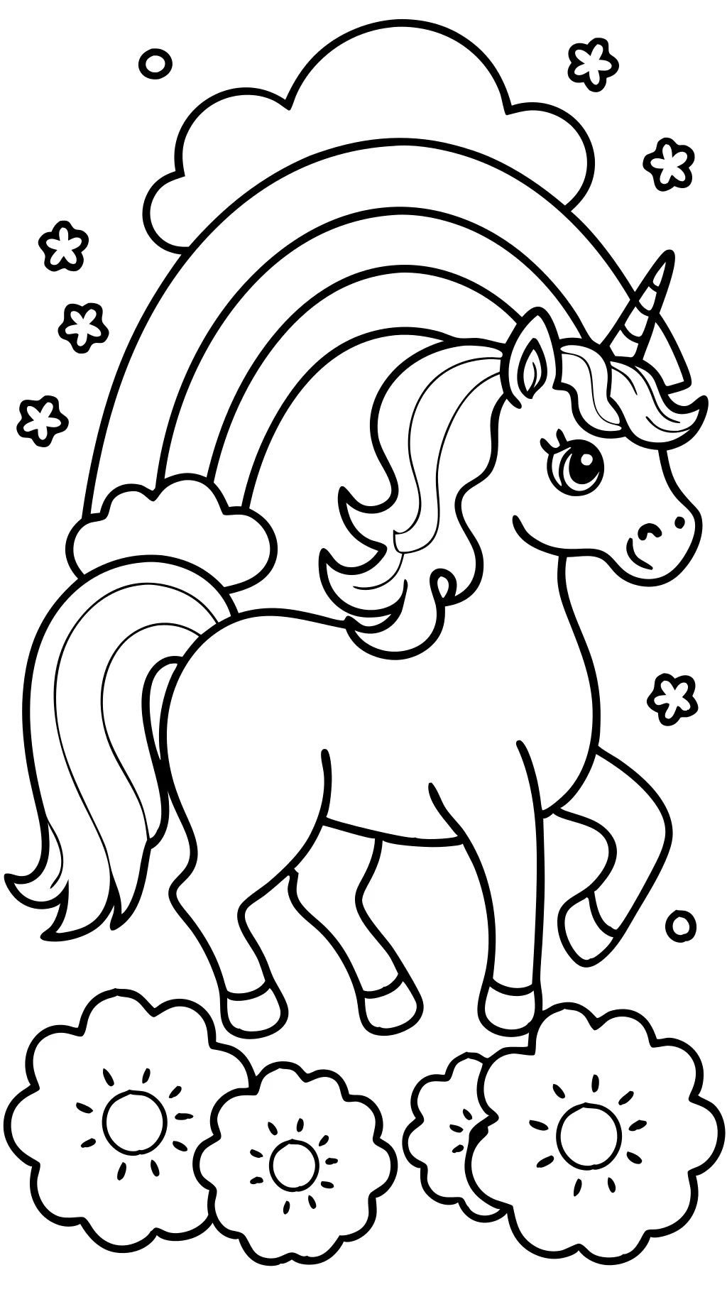 rainbow and unicorn coloring pages